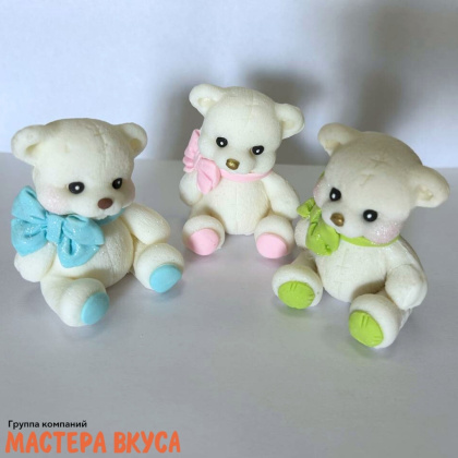 Фигурка из шок. глазури "Мишка с бантиком", h~7 см 