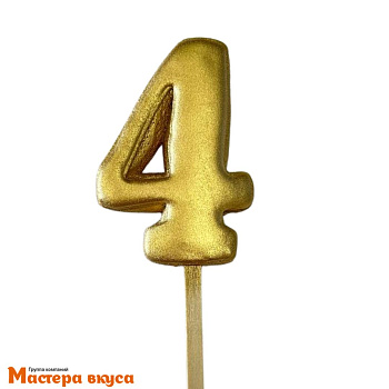 Топпер имбирный пряник-цифра фигурная, золотая - 4