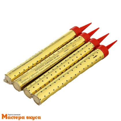 Фейерверк, холодный фонтан 12,5 см, золотой, упак 4 шт 