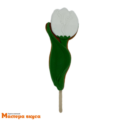 Топпер имбирный пряник "Тюльпан с листиком", ~6,5*15,5 см, 50 гр