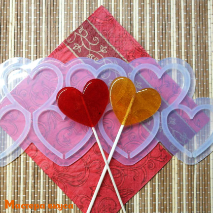 Форма для леденцов силиконовая СЕРДЕЧКИ, (7 ячеек) d 5,5 см  