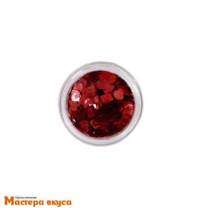 Пищевой блеск (глиттер) "Сердца", красные, 0,5 гр