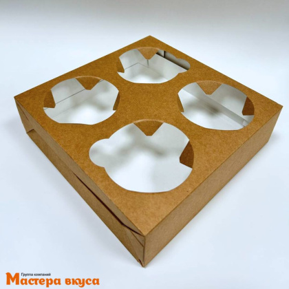 Держатель для ТРАЙФЛОВ (на 4 стакана) крафт