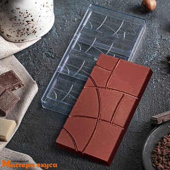 Форма для шоколада  прочный пластик ПЛИТКА ОСКОЛКИ, (4 ячейки) 28*14 см