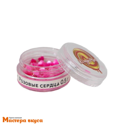 Пищевой блеск (глиттер) "Сердца", розовые, 0,5 гр