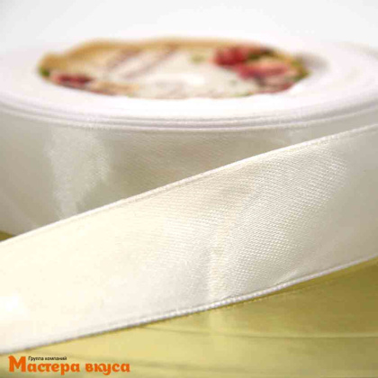 Лента атласная, БЕЛАЯ, 25мм, ~23м