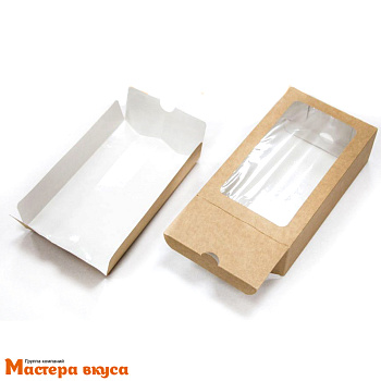 Упаковка для макаронс 12 шт, с окном 180*110*55 мм (крафт), OSQ МВ 12