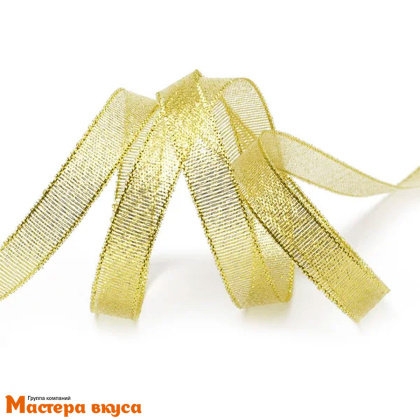 Лента парчовая, ЗОЛОТАЯ, 10мм, ~22м