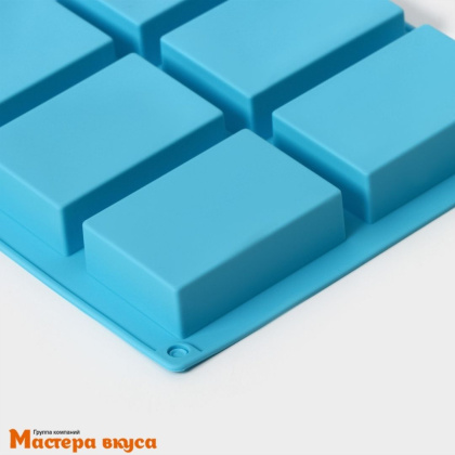 Форма силиконовая ПРЯМОУГОЛЬНИК, (6 ячеек) 22*20,5*2.5 см (1 ячейка 8×5,5×2,4 см)