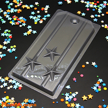 Форма для шоколада пластиковая ПОГОНЫ (полковник), 165*90 мм