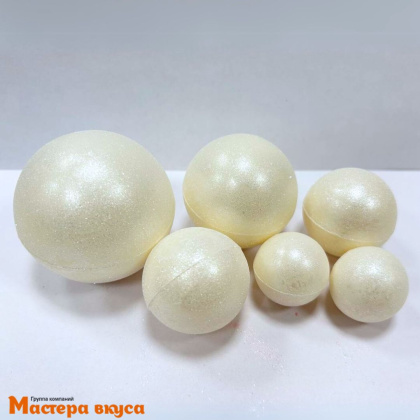 Фигурки из шок. глазури "Набор 6 шаров", ЖЕМЧУЖНЫЙ, d~5.5/ 4.5/ 3.5/ 2.5 см