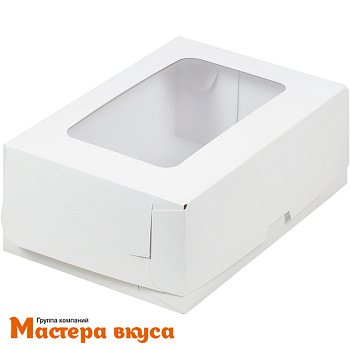 Упаковка для сладостей с окном 190*130*75 мм (белая)