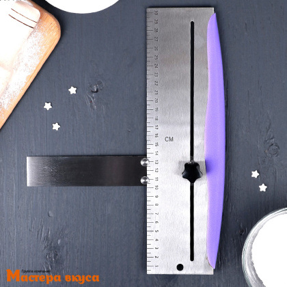 Скрепель-шпатель кондитерский регулируемый 31*23*3 см, 2 части (прямой угол) металический