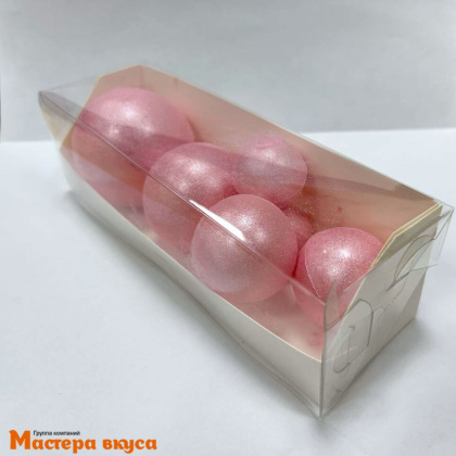 Фигурки из шок. глазури "Набор 6 шаров", РОЗОВЫЙ, d~5.5/ 4.5/ 3.5/ 2.5 см