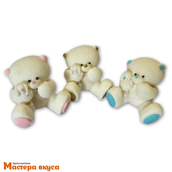 Фигурка из шок. глазури "Мишка с игрушкой" мальчик, h~6,5 см