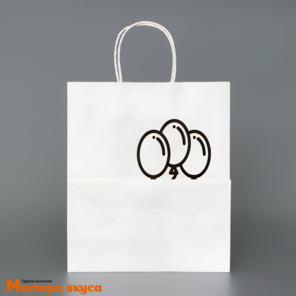 Пакет бумажный с ручками 240*140*280 мм, белый "Не благодари"