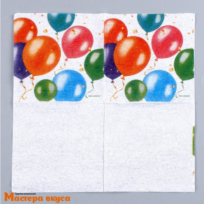 Салфетки бумажные "Воздушные шары" 24*24 см, упак 20 шт