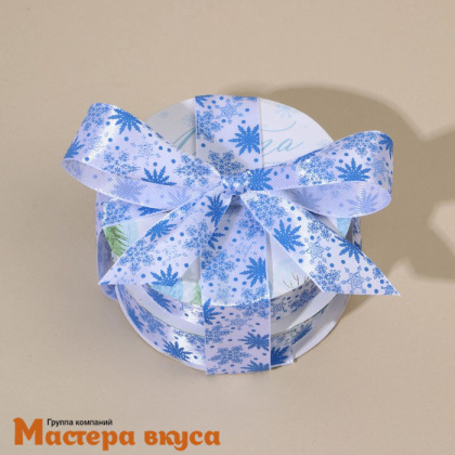 Лента атласная  "СНЕЖНЫЙ ХОРОВОД" белая, 20мм, ~5м
