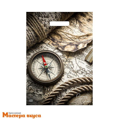 Пакет полиэтиленовый с вырубными ручками 315*430 мм, "Карта" 