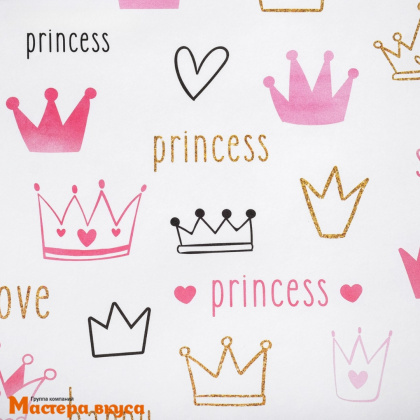 Бумага упаковочная "Princess" (для девочки), 50*70 см