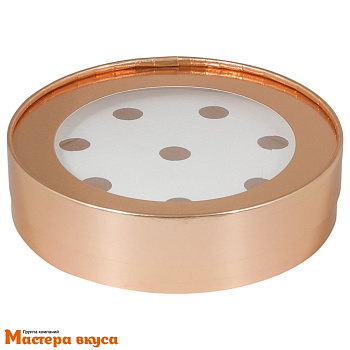 Упаковка для конфет  8 шт тубус с окном d165 h35мм (золото) (3-д)