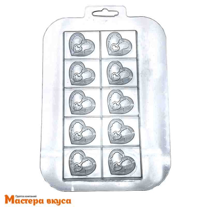 Форма для шоколада пластиковая, плитка ОН и ОНА, 170*85*10 мм 