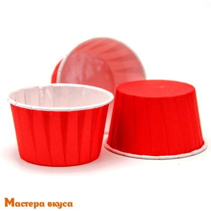 Форма бумажная Маффин 50*40 мм, ламинированная КРАСНАЯ