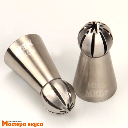 Насадка стальная СФЕРА №102 (Китайская роза), узкая прорезь, с центральным отверстием