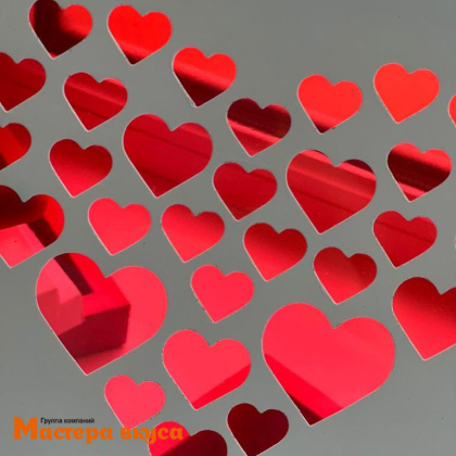 Упаковка для зефира и пирожных 200*200*70 мм  (Сердечки) (2-д)