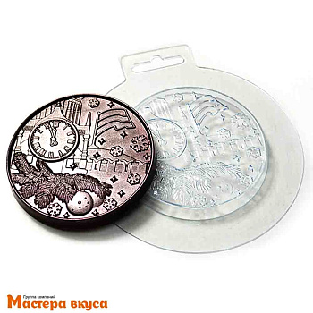 Форма для шоколада пластиковая (НГ) МЕДАЛЬ НОВОГОДНЯЯ №1 80*80*10мм