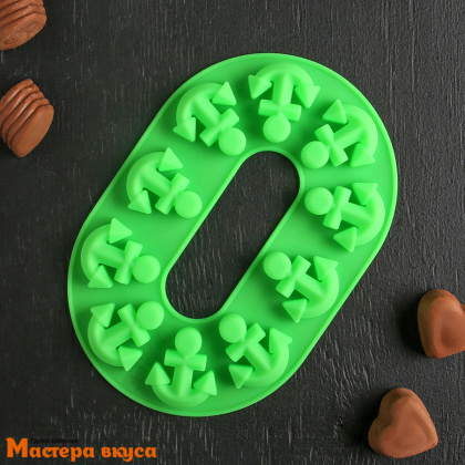 Форма для шоколада силиконовая  ЯКОРЬ, (10 ячеек) 20,5*13,5 см 