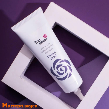 Краситель гелевый Top decor, ЧЕРНЫЙ (СИЗЫЙ), 100гр