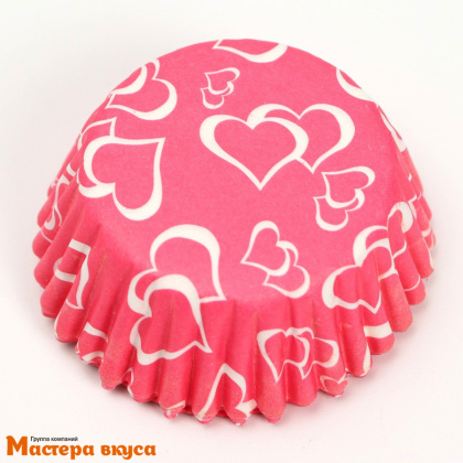 Капсула бумажная для конфет, d-3,5см  h-2см, СЕРДЦЕ (миниупак ~15-20 шт)