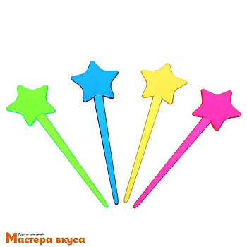 Шпажки "Звезда", пластик, 11см (набор 24 шт)