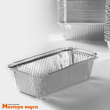 Форма алюминевая одноразовая Прямоугольная 21,7*11,2 см h-5,4 см (900 мл) 