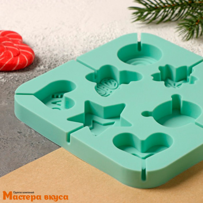 Форма для леденцов силиконовая СЛАДОСТЬ, (8 ячеек) 6*6 см