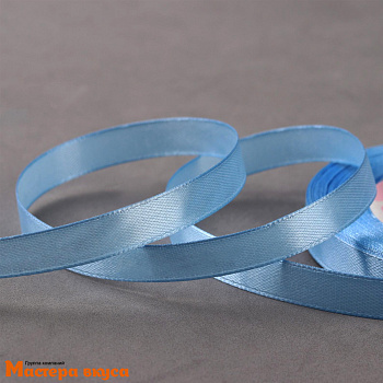Лента атласная, ГОЛУБАЯ, 10мм, ~23м