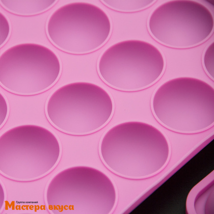 Форма для кейкпопсов и леденцов силиконовая СФЕРА, 2 части+ палочки, d-37мм (20 ячеек)