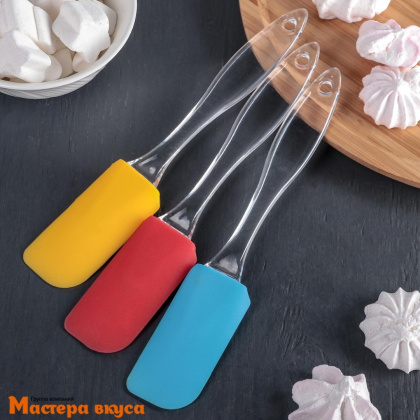 Лопатка силиконовая с пластиковой ручкой, 19 см, "Лед"