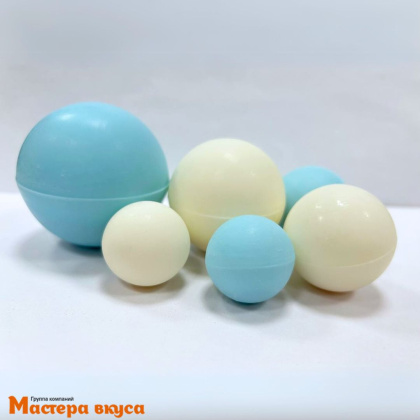 Фигурки из шок. глазури "Набор 6 шаров", БЕЛО-ГОЛУБОЙ, d~5.5/ 4.5/ 3.5/ 2.5 см