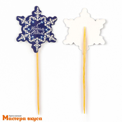 Набор топперов  СНЕЖИНКА, картон, (набор 12 шт) ~12см