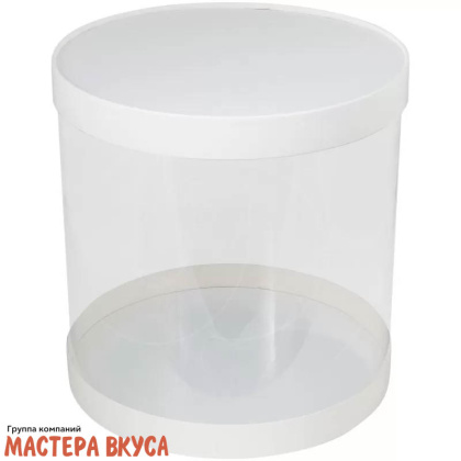 Коробка-тубус для торта d120  h120мм (белая) (3-д)