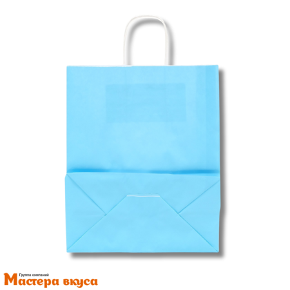 Пакет бумажный с ручками 220*120*270 мм, голубой