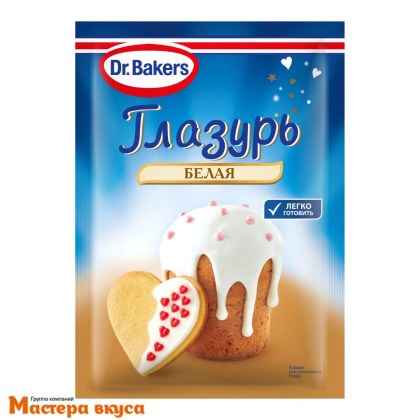 Глазурь для декора Dr.Bakers БЕЛАЯ, 90 гр