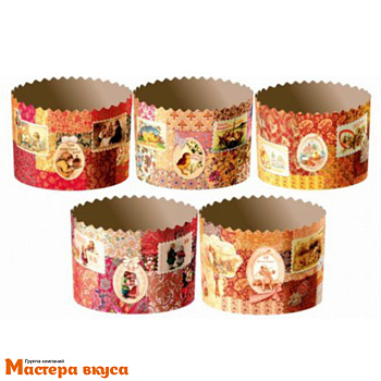 Форма бумажная для кулича (300-350г) d110*h85 мм РЕТРО