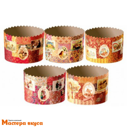 Форма бумажная для кулича (300-350г) d110*h85 мм РЕТРО