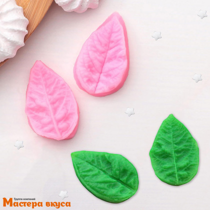 Молд силиконовый, вайнер ЛИСТ ГОРТЕНЗИИ 3D (2 части), ~4*2,5 см