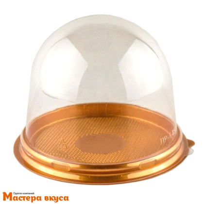 Контейнер  Купол  D90 h80 мм, (ЗОЛОТОЕ дно+крышка) ПР-Т-85