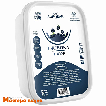 Пюре замороженное ЕЖЕВИКА с сахаром AGROBAR 0,25 кг