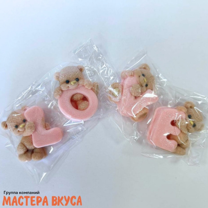 Фигурка из шок. глазури "Мишка Love", h~4 см (набор фигур в асс-те) 